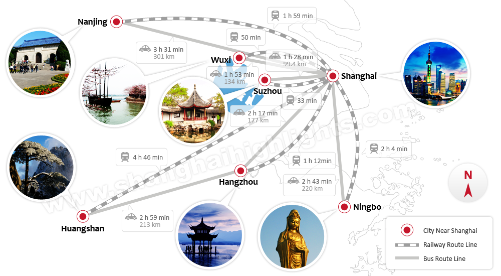 Shanghai Side Trips Map