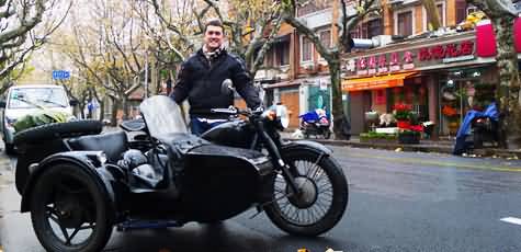 A driver with his sidecar